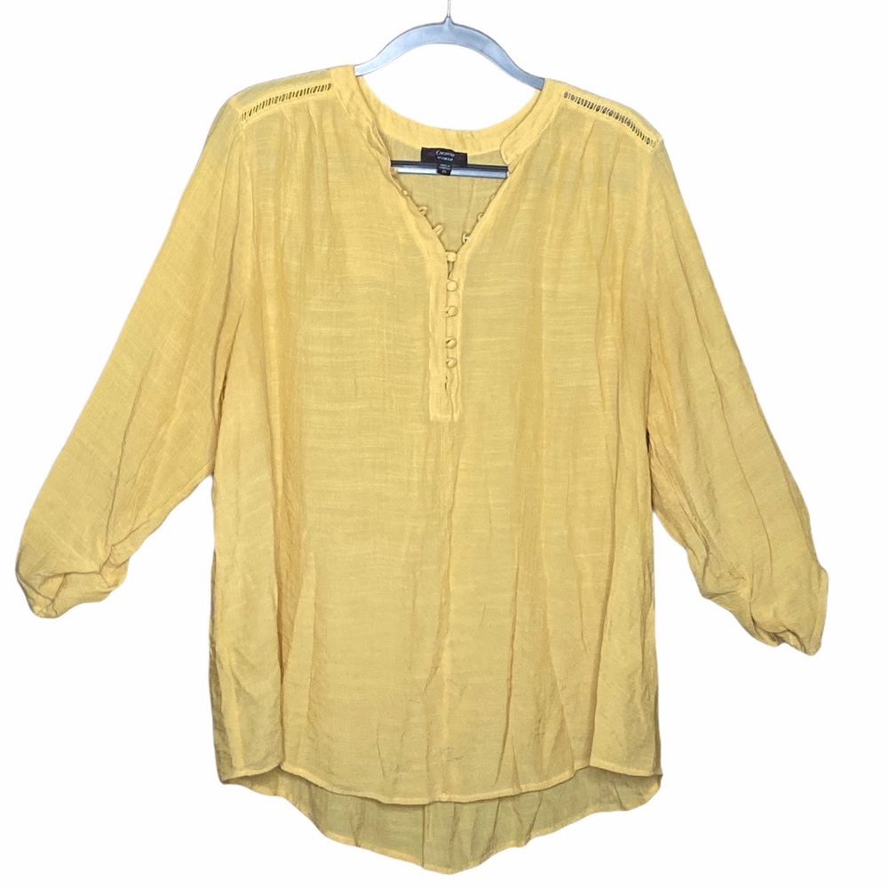 COMO yellow light weight 2x blouse